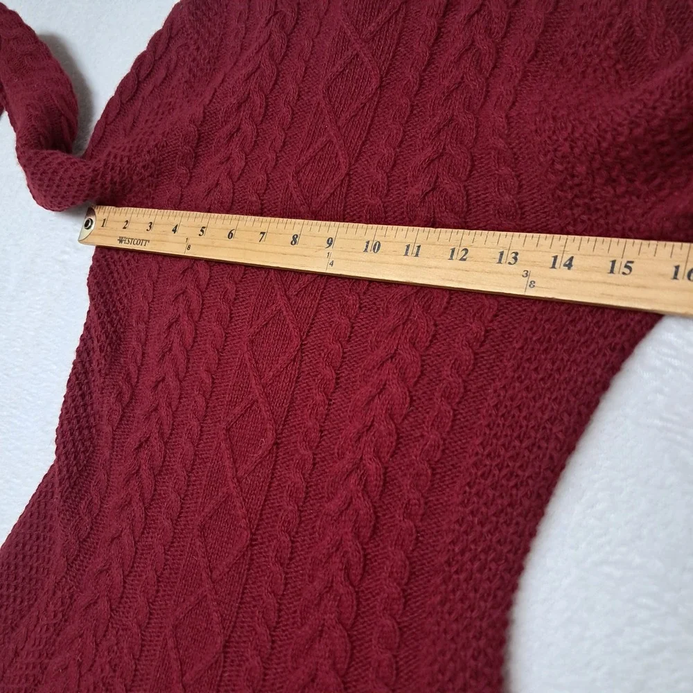 Lauren Ralph Lauren Sweater Women's XS Red Lambswool Christmas Cable Knit Preppy